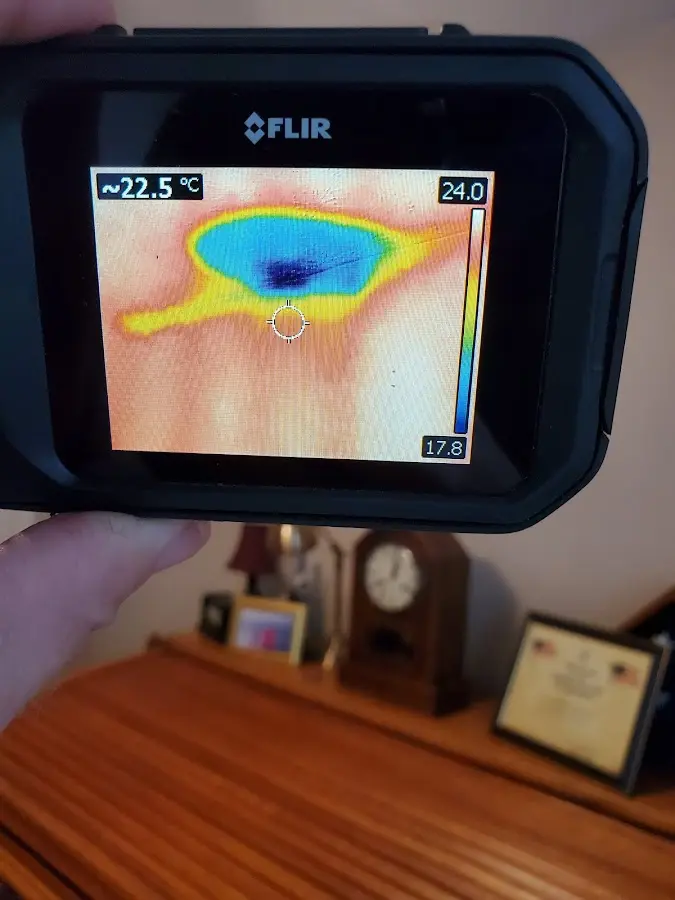 Thermal imaging inspection for water damage in La Presa